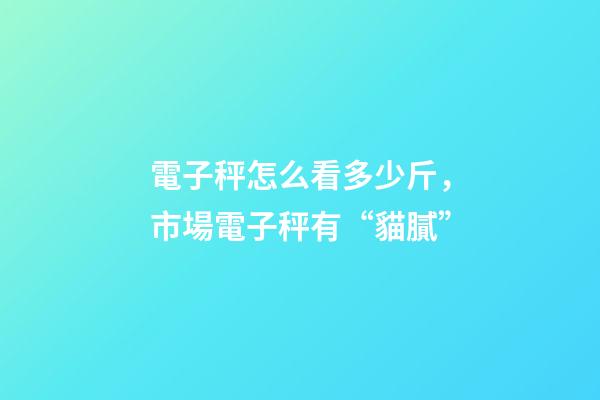 電子秤怎么看多少斤，市場電子秤有“貓膩”-第1張-觀點-玄機派