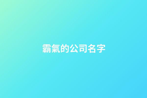 霸氣的公司名字