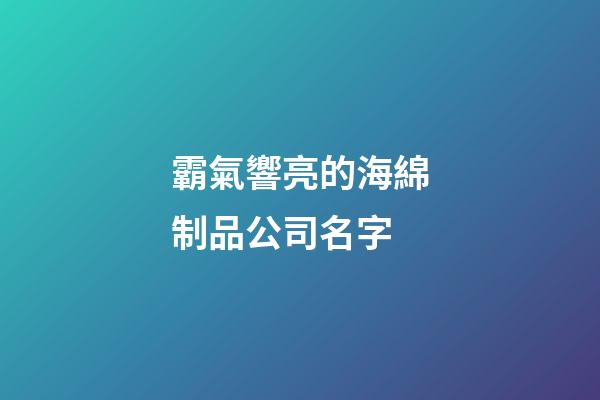 霸氣響亮的海綿制品公司名字