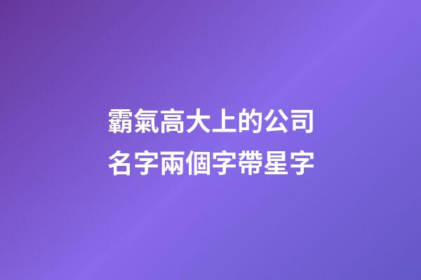 霸氣高大上的公司名字兩個字帶星字-第1張-公司起名-玄機(jī)派