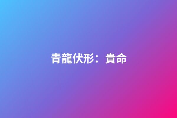 青龍伏形：貴命