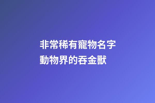 非常稀有寵物名字動物界的吞金獸