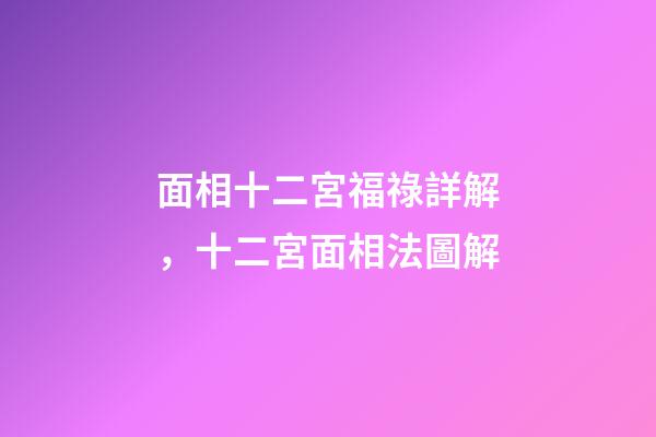 面相十二宮福祿詳解，十二宮面相法圖解