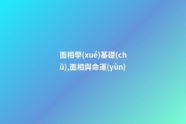 面相學(xué)基礎(chǔ),面相與命運(yùn)