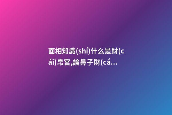 面相知識(shí)什么是財(cái)帛宮,論鼻子財(cái)富