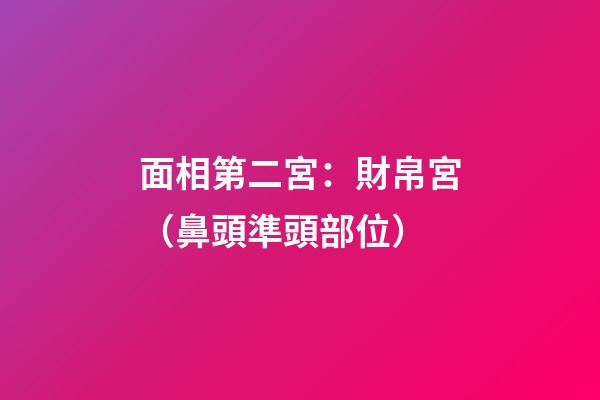 面相第二宮：財帛宮（鼻頭準頭部位）