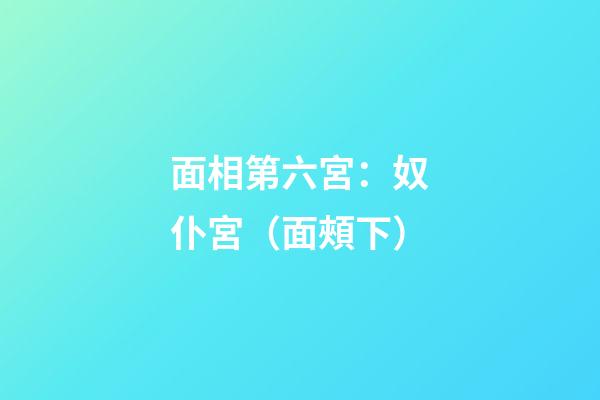 面相第六宮：奴仆宮（面頰下）