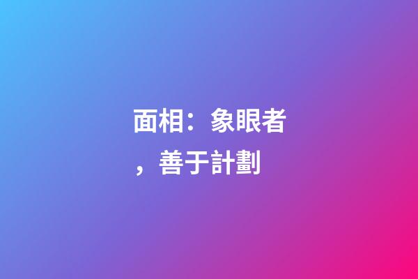 面相：象眼者，善于計劃