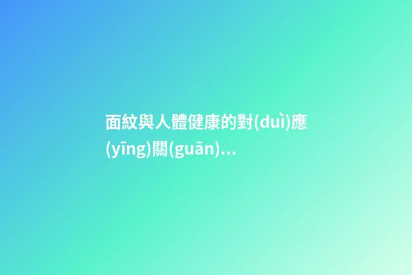 面紋與人體健康的對(duì)應(yīng)關(guān)系