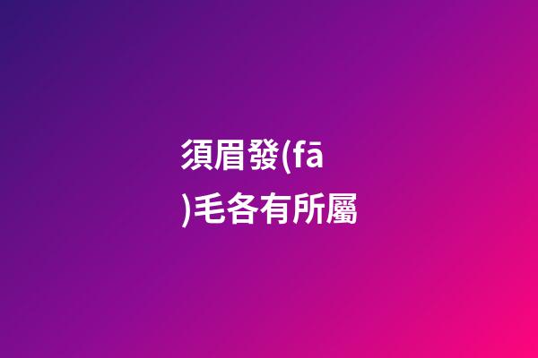 須眉發(fā)毛各有所屬