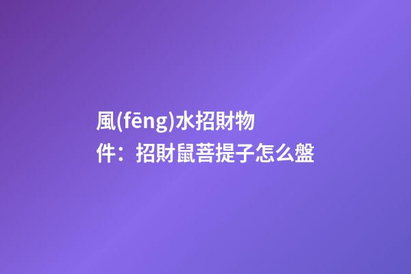 風(fēng)水招財物件：招財鼠菩提子怎么盤