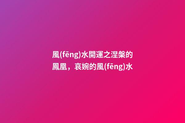 風(fēng)水開運之涅槃的鳳凰，哀婉的風(fēng)水