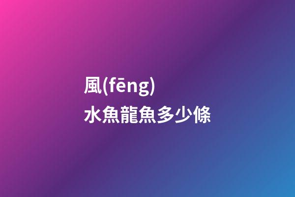 風(fēng)水魚龍魚多少條