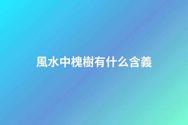 風水中槐樹有什么含義