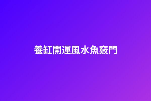 養缸開運風水魚竅門