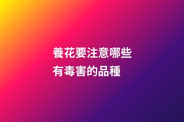 養花要注意哪些有毒害的品種