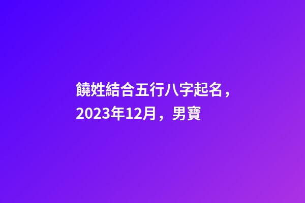 饒姓結合五行八字起名，2023年12月，男寶
