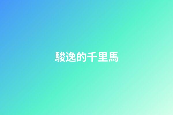 駿逸的千里馬