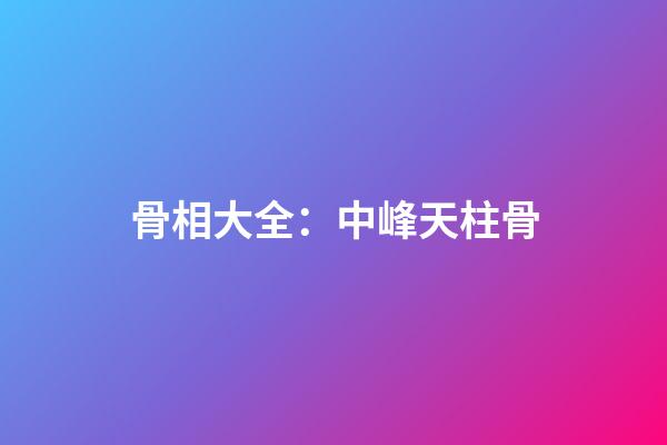 骨相大全：中峰天柱骨
