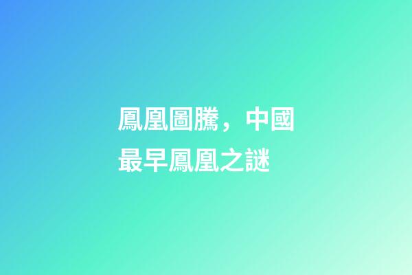 鳳凰圖騰，中國最早鳳凰之謎-第1張-觀點-玄機派
