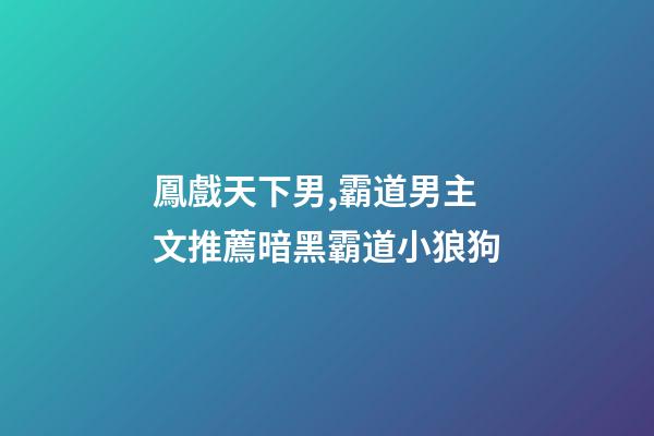 鳳戲天下男,霸道男主文推薦暗黑霸道小狼狗-第1張-觀點-玄機派