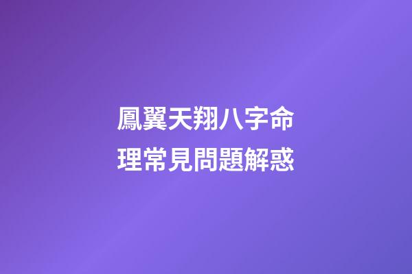 鳳翼天翔八字命理常見問題解惑