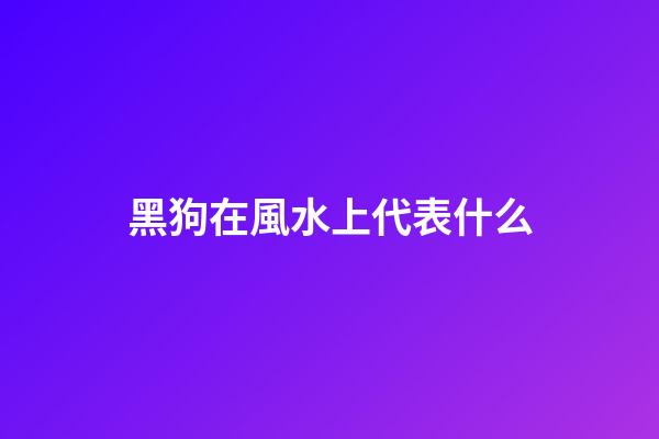 黑狗在風水上代表什么