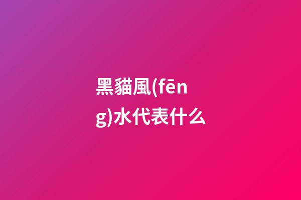 黑貓風(fēng)水代表什么
