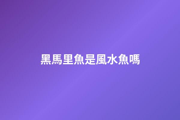 黑馬里魚是風水魚嗎