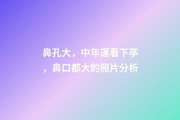 鼻孔大，中年運看下亭，鼻口都大的照片分析