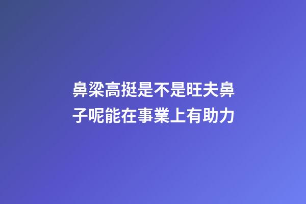 鼻梁高挺是不是旺夫鼻子呢?能在事業上有助力