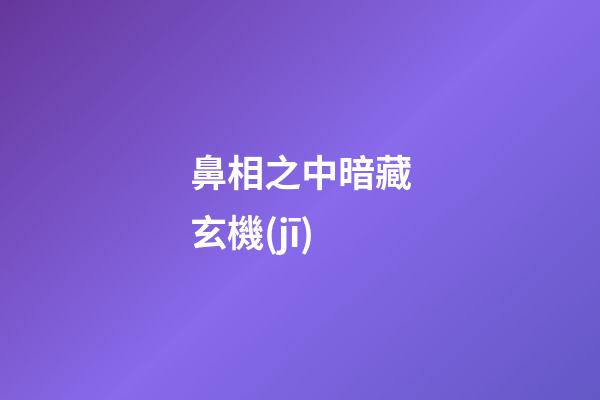 鼻相之中暗藏玄機(jī)