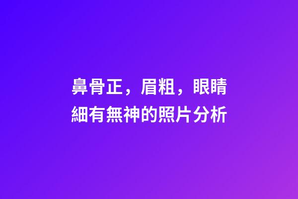 鼻骨正，眉粗，眼睛細有無神的照片分析